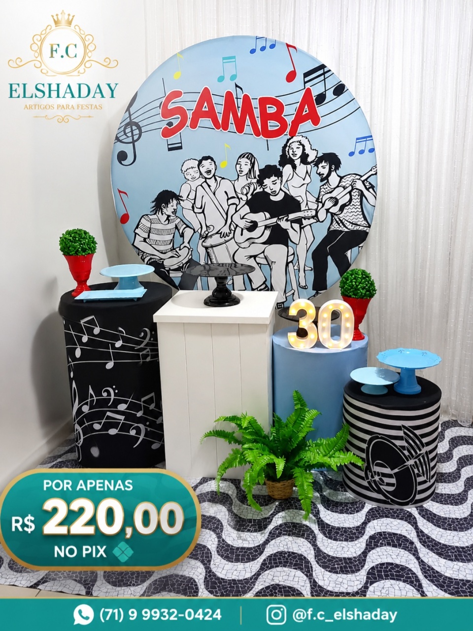 Samba Azul - f.celshaday artigos para festa.