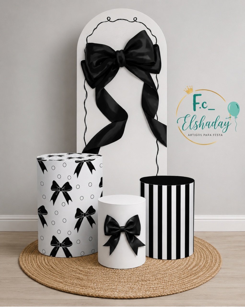 Laços Preto E Branco. - f.celshaday artigos para festa.