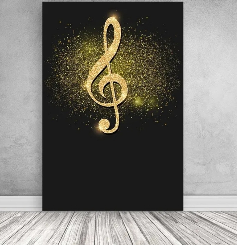 Painel Quadrado 1,5X2,20 Música. - f.celshaday artigos para festa.