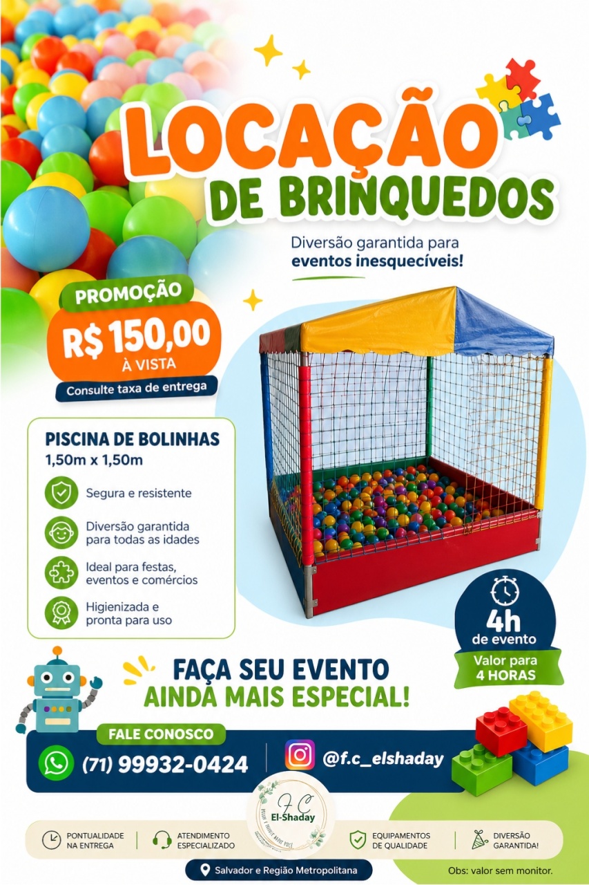 Piscina de Bolinhas 1,50X1,50 - f.celshaday artigos para festa.