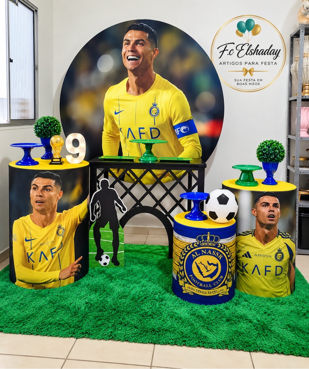 Cenário Cristiano Ronaldo, - f.celshaday artigos para festa.