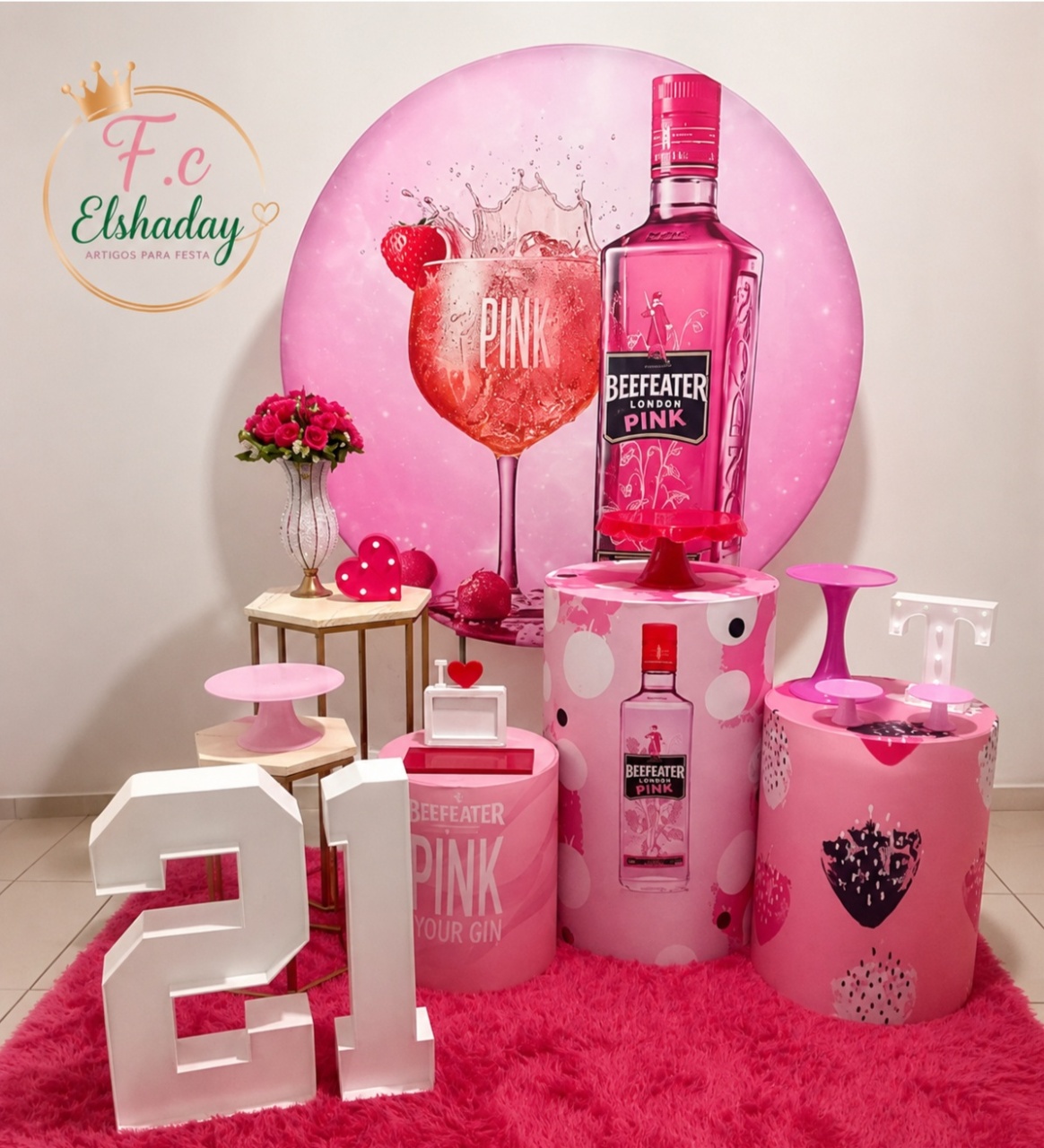 Gin Rosa - f.celshaday artigos para festa.
