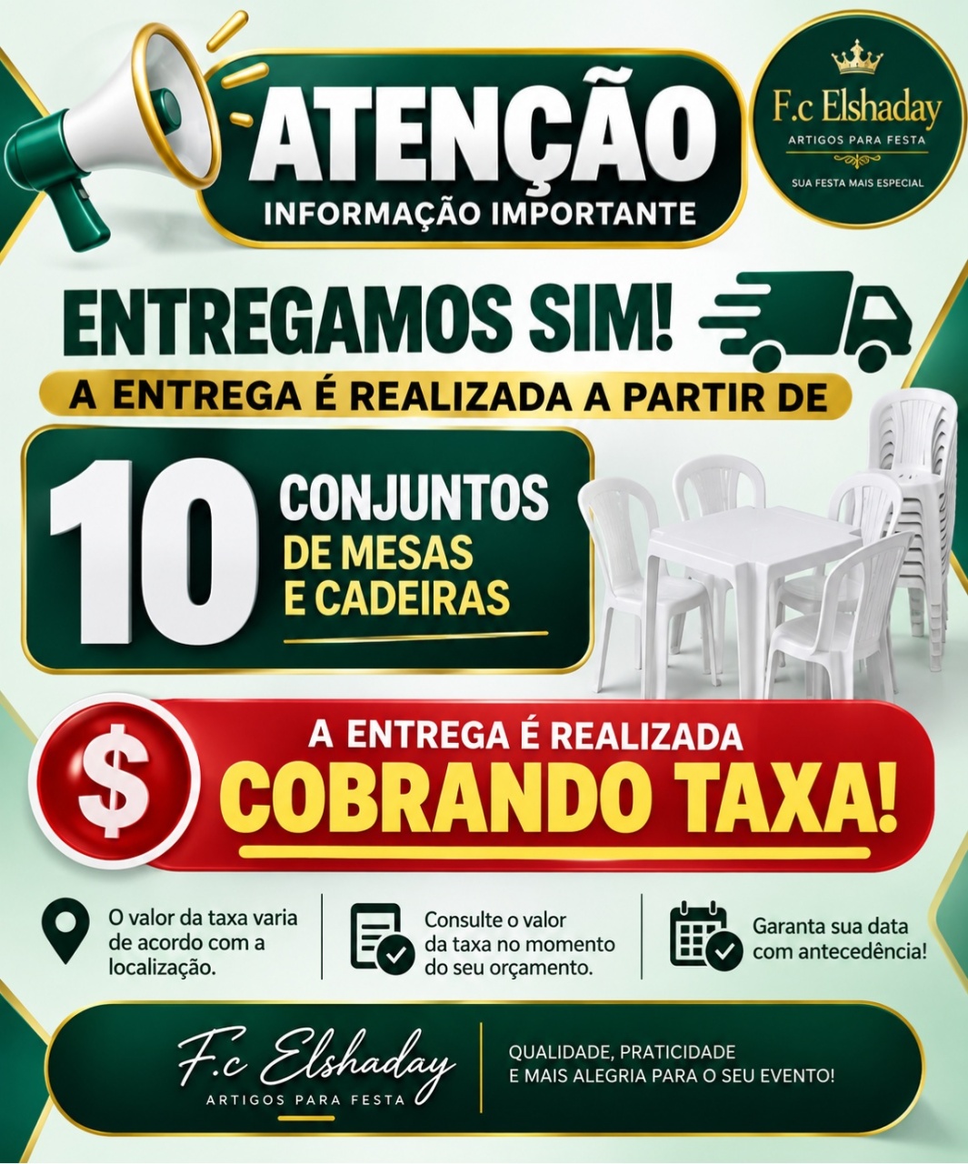 Encarte Aviso. - f.celshaday artigos para festa.