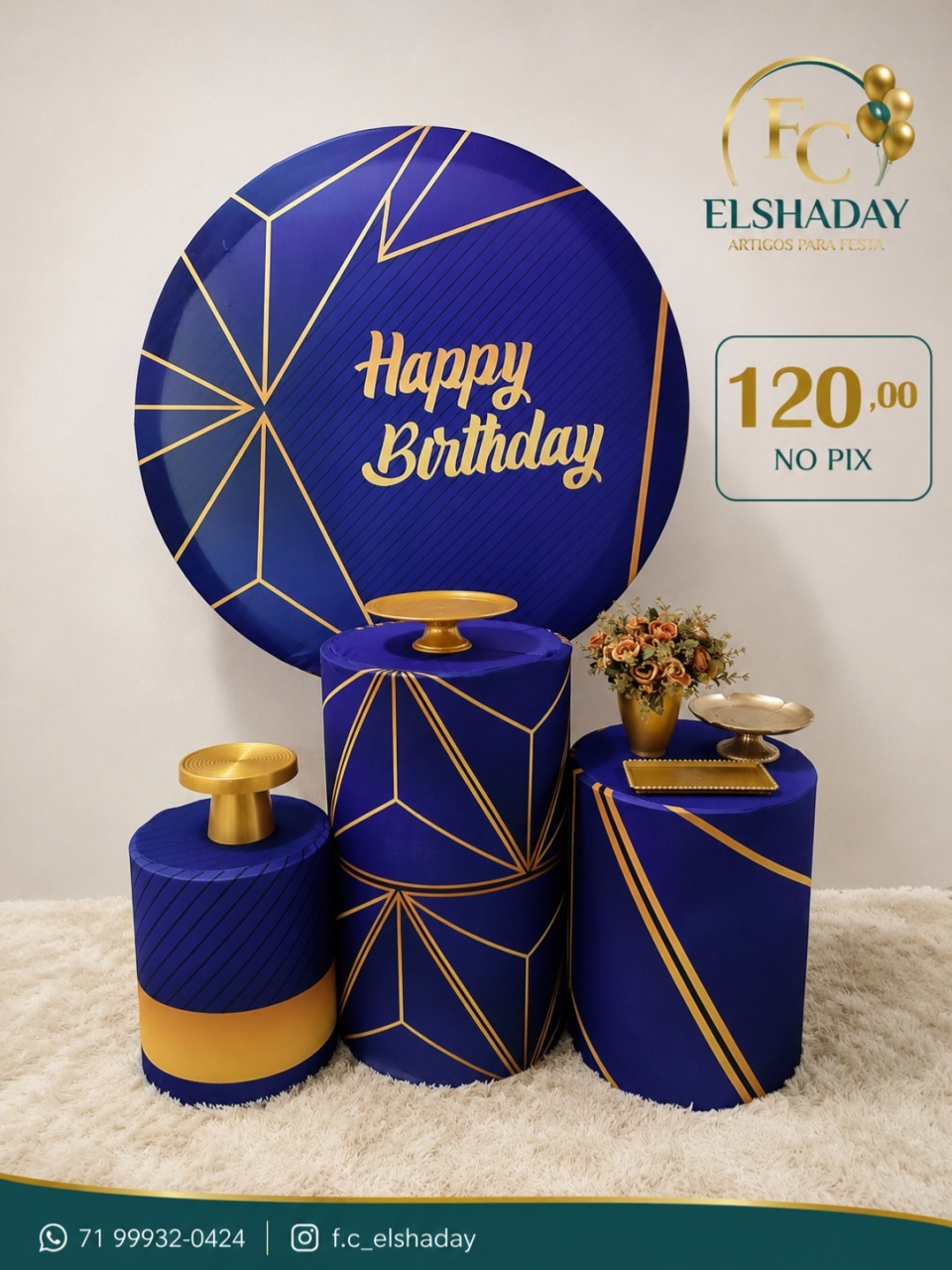 Happy Birthday Azul - f.celshaday artigos para festa.