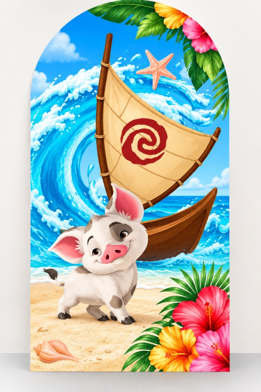 Painel Romano 2X1 Moana. - f.celshaday artigos para festa.