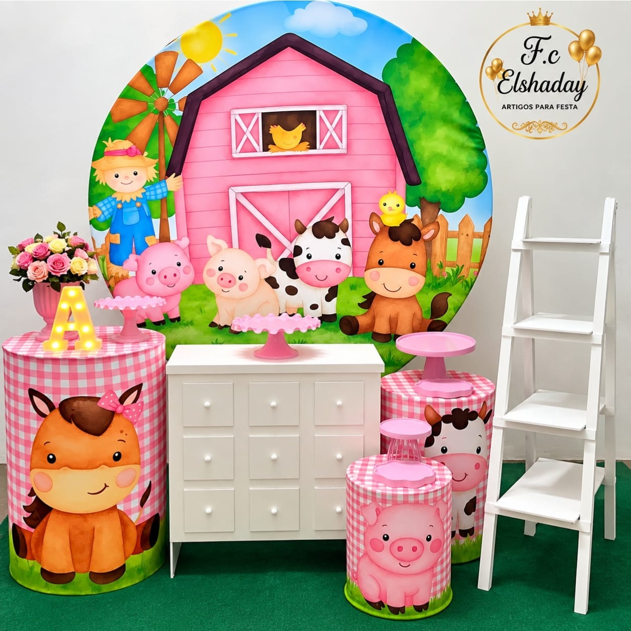 Cenário Fazendinha Menina 04 - f.celshaday artigos para festa.