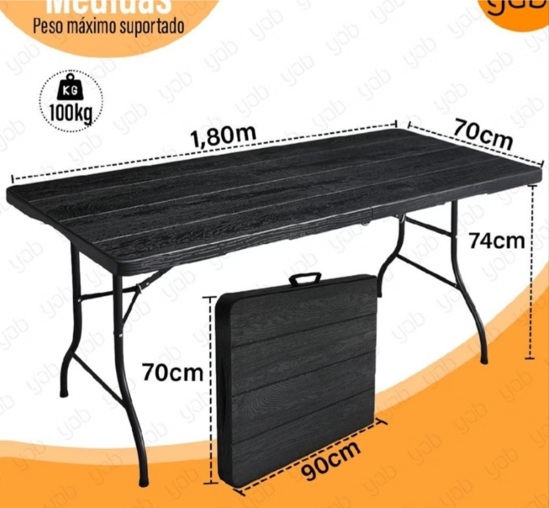 Mesa Dobrável 1,80Cmts. - f.celshaday artigos para festa.
