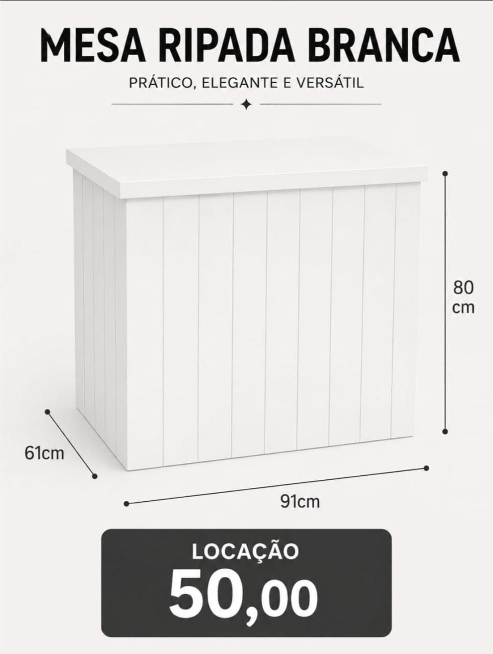 Mesa Modular Ripada Branca - f.celshaday artigos para festa.