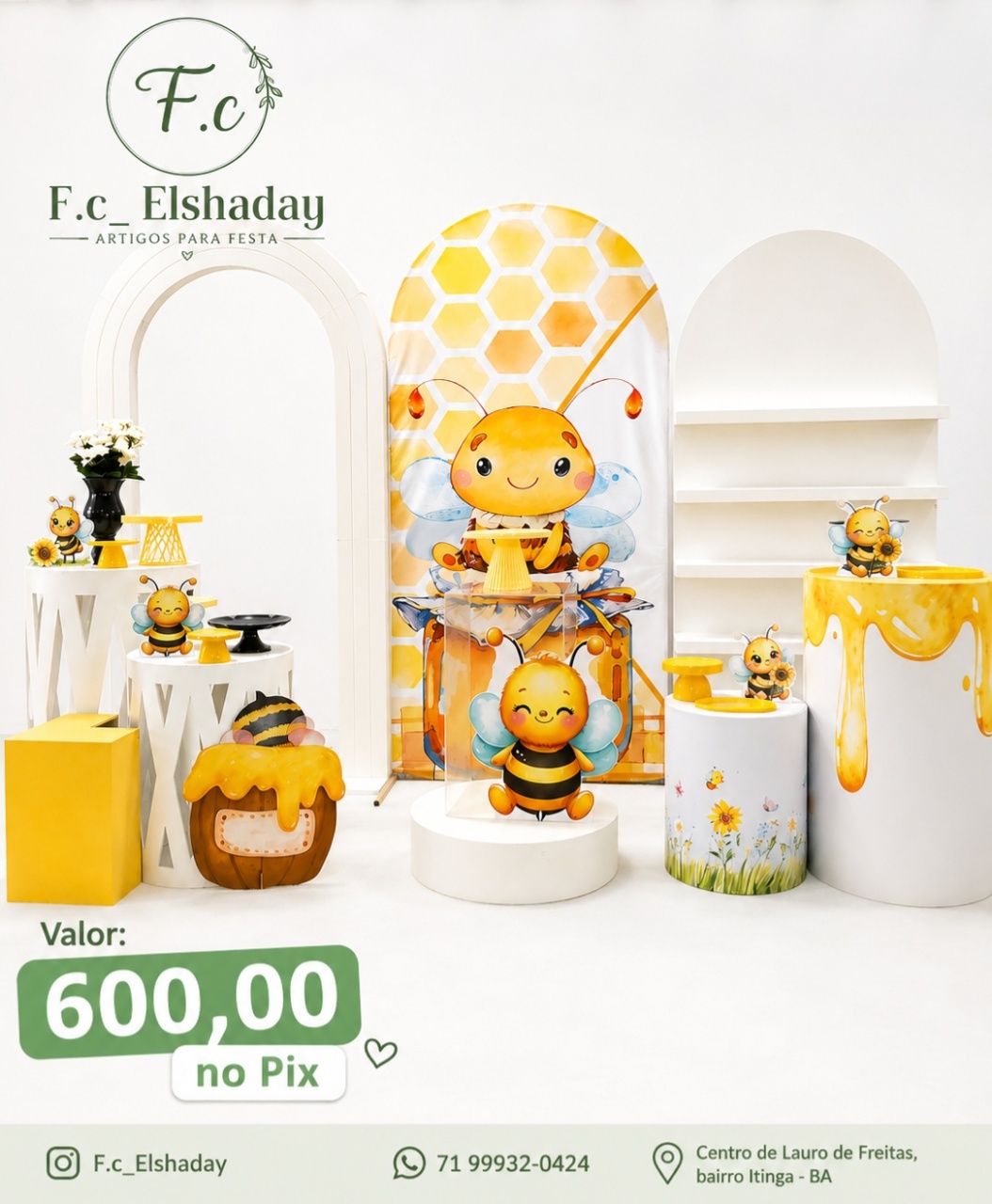 Cenário Abelhinha Luxo - f.celshaday artigos para festa.