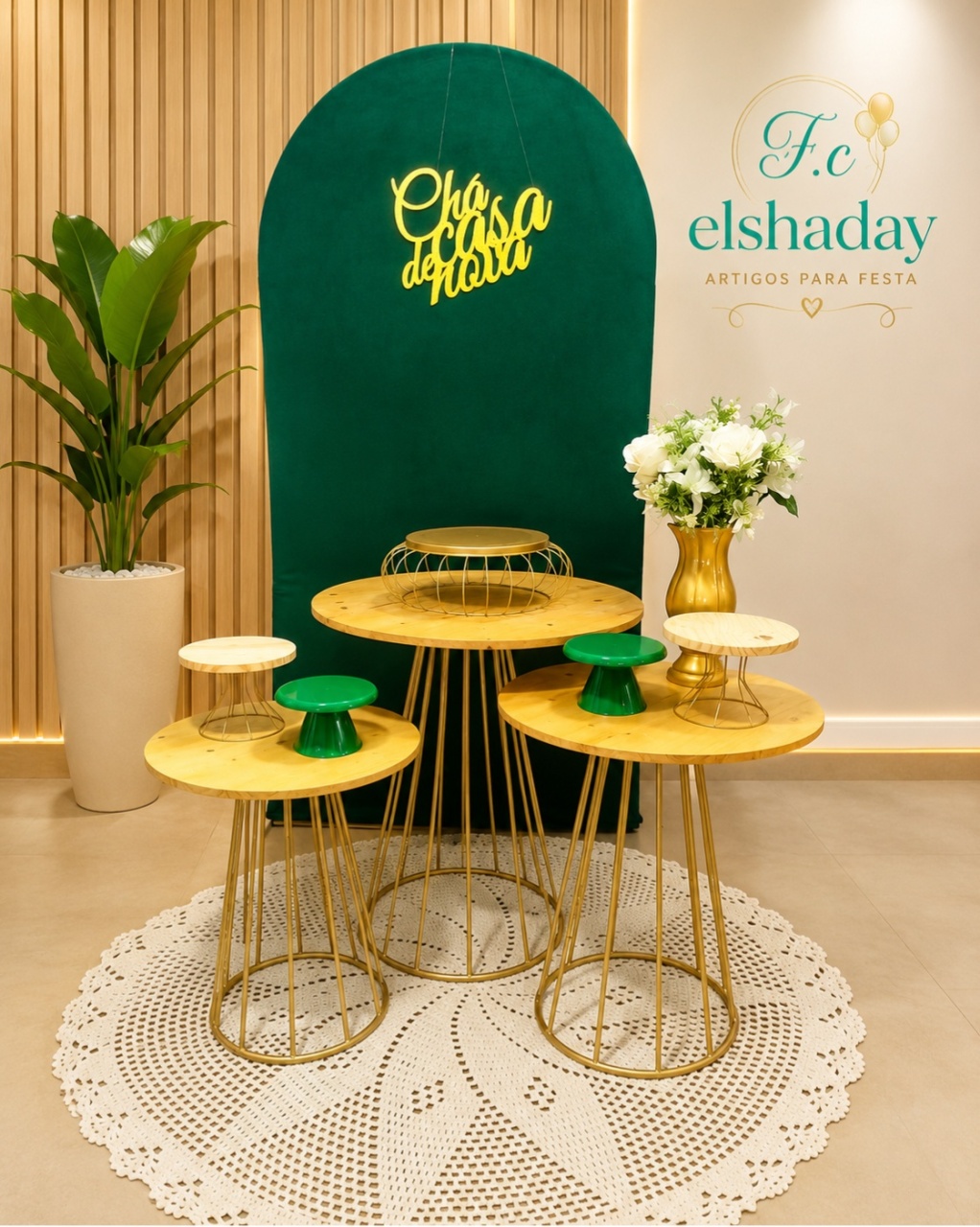 Chá de Casa Nova Verde Musgo - f.celshaday artigos para festa.