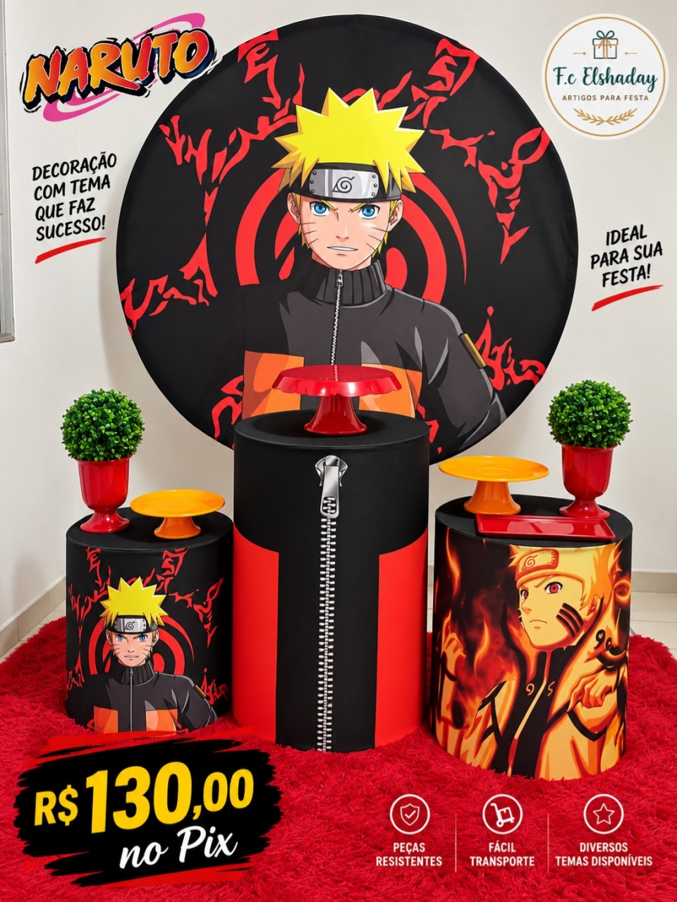 Cenário Naruto 01 - f.celshaday artigos para festa.