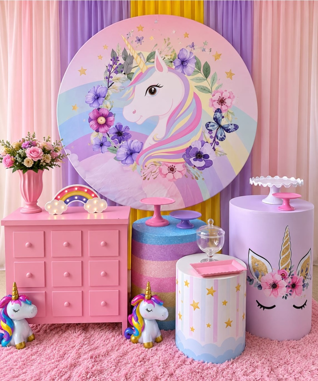 Cenário Unicornio ( Sem Balões) - f.celshaday artigos para festa.