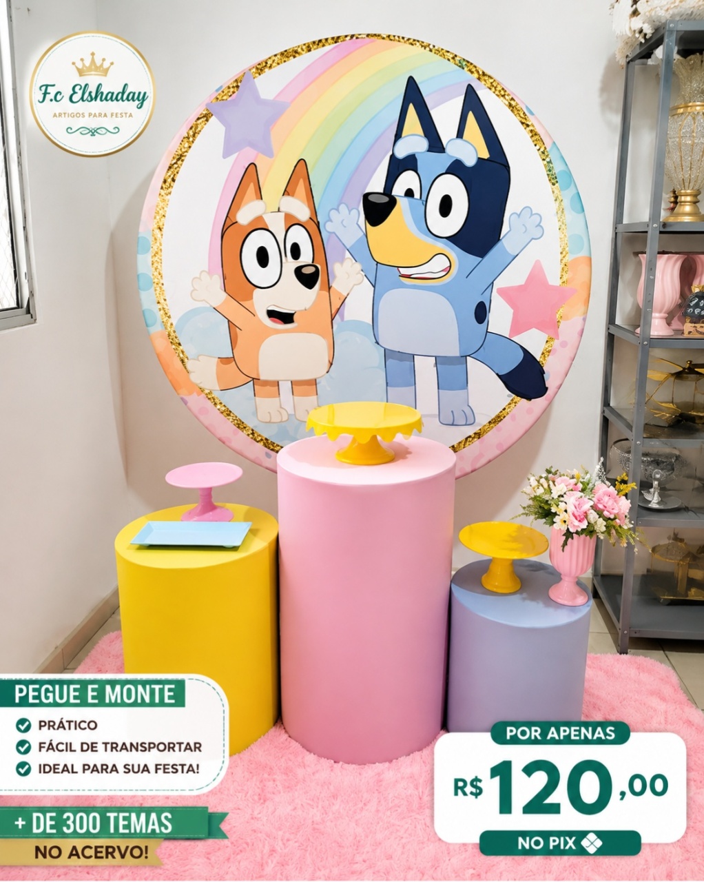 Bingo E Blue Menina - f.celshaday artigos para festa.