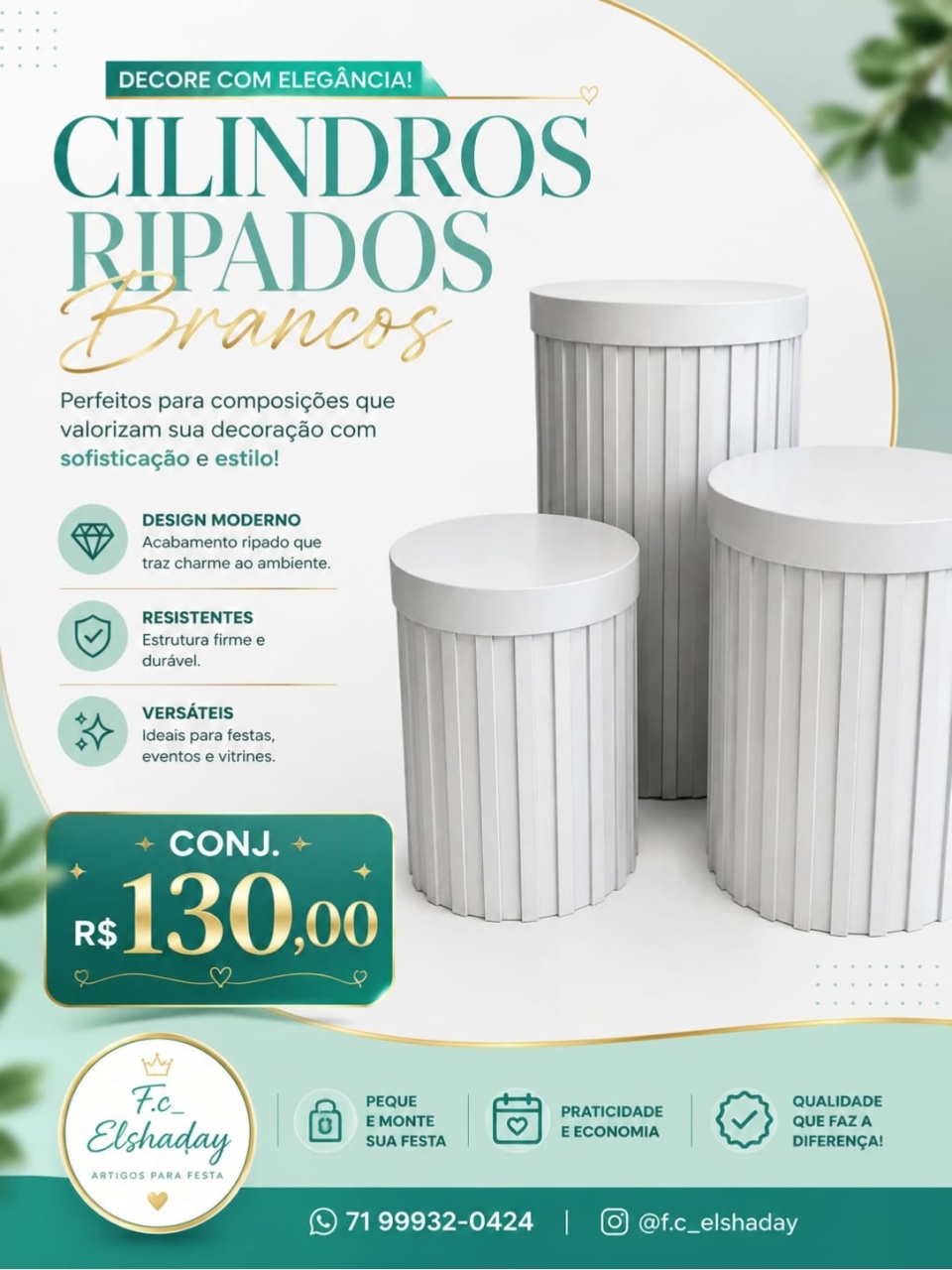 Cilindro Ripado - f.celshaday artigos para festa.