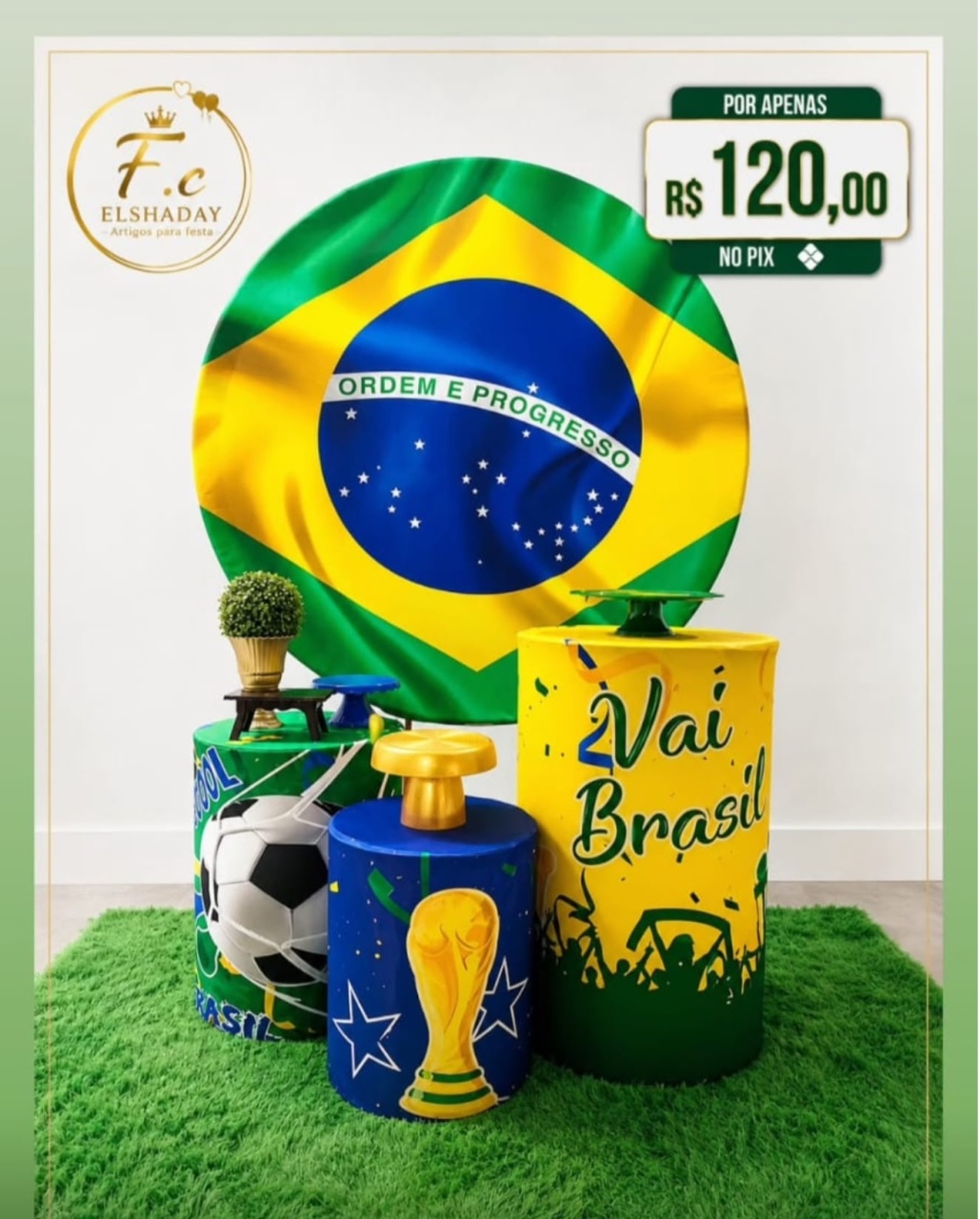 Brasil Verde E Amarelo - f.celshaday artigos para festa.