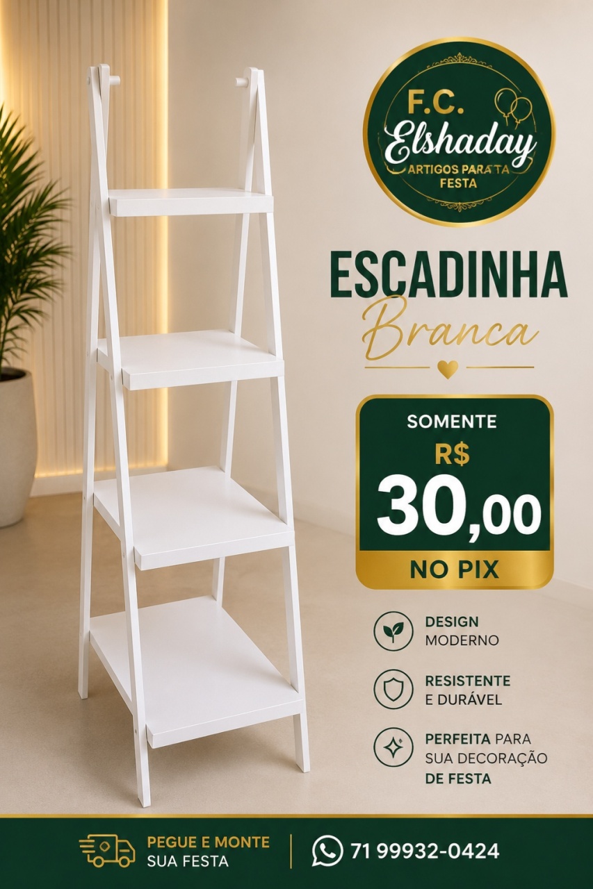 Escadinha Branca - f.celshaday artigos para festa.