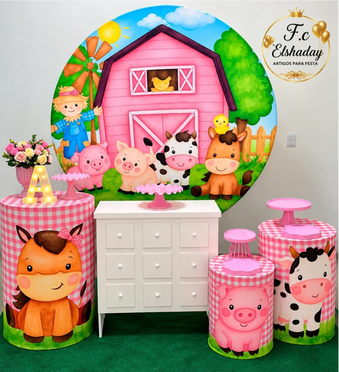 Cenário Fazendinha Menina 03 - f.celshaday artigos para festa.