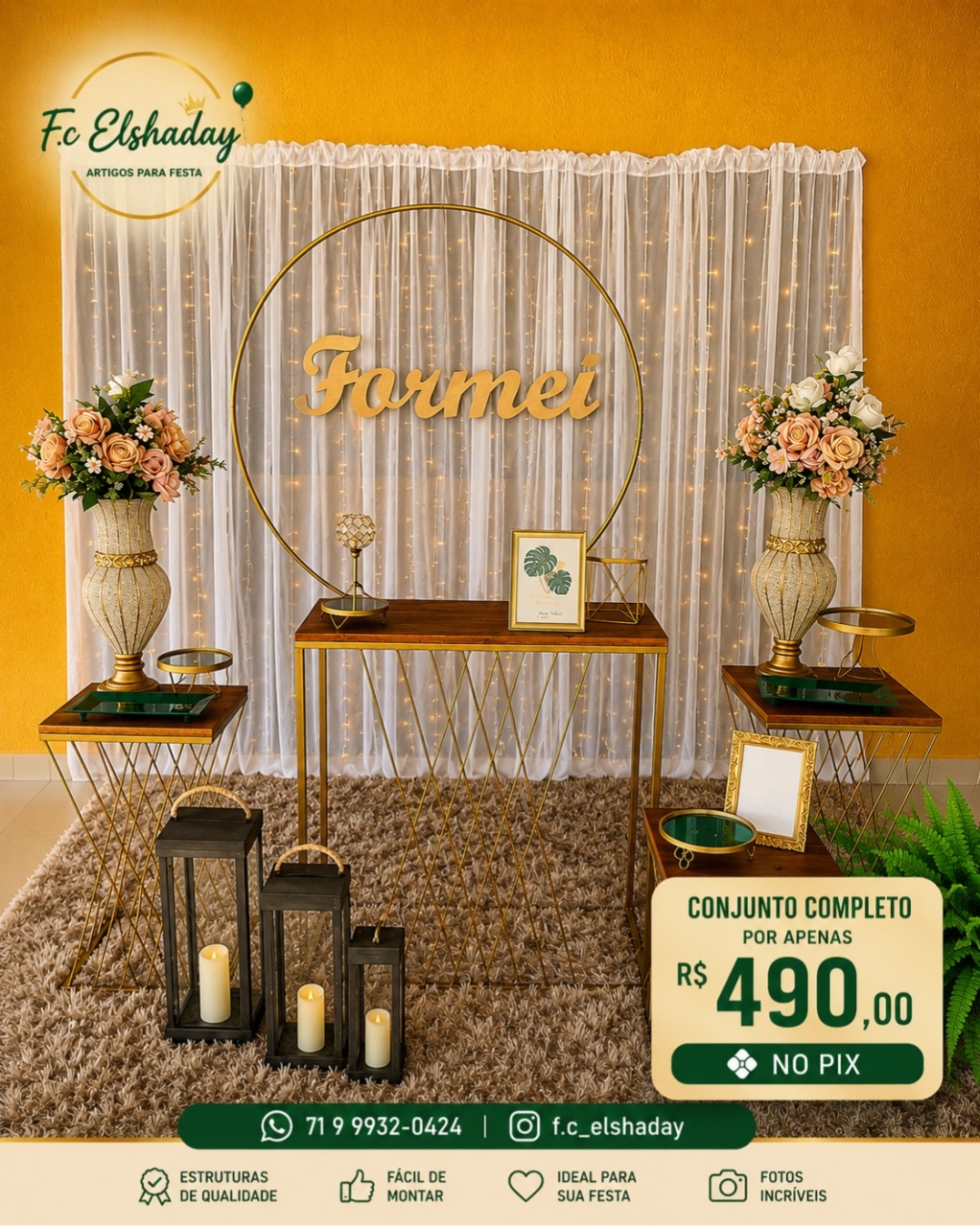Cenario Formei Luxo. - f.celshaday artigos para festa.