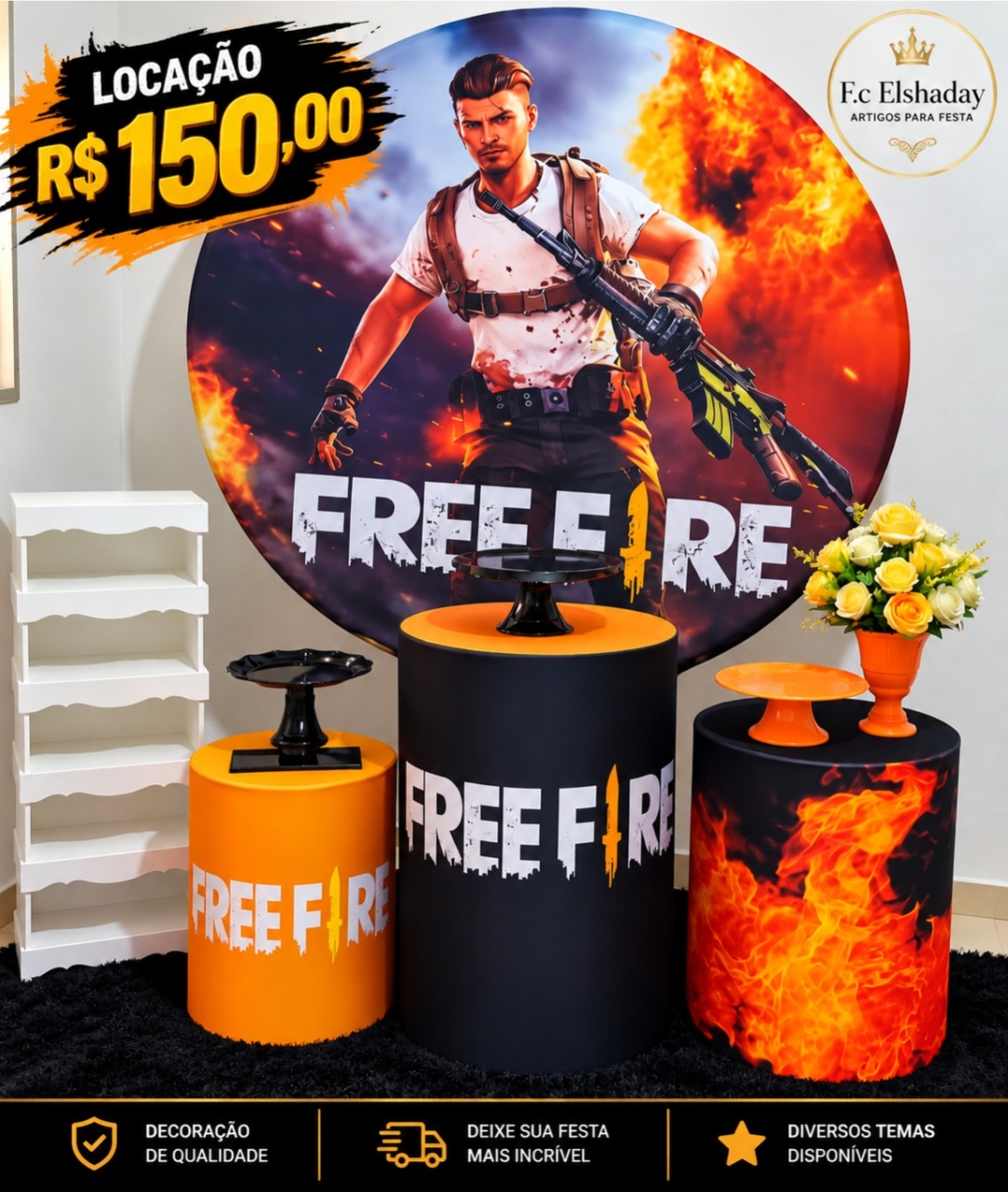 Cenário Free Fire. - f.celshaday artigos para festa.
