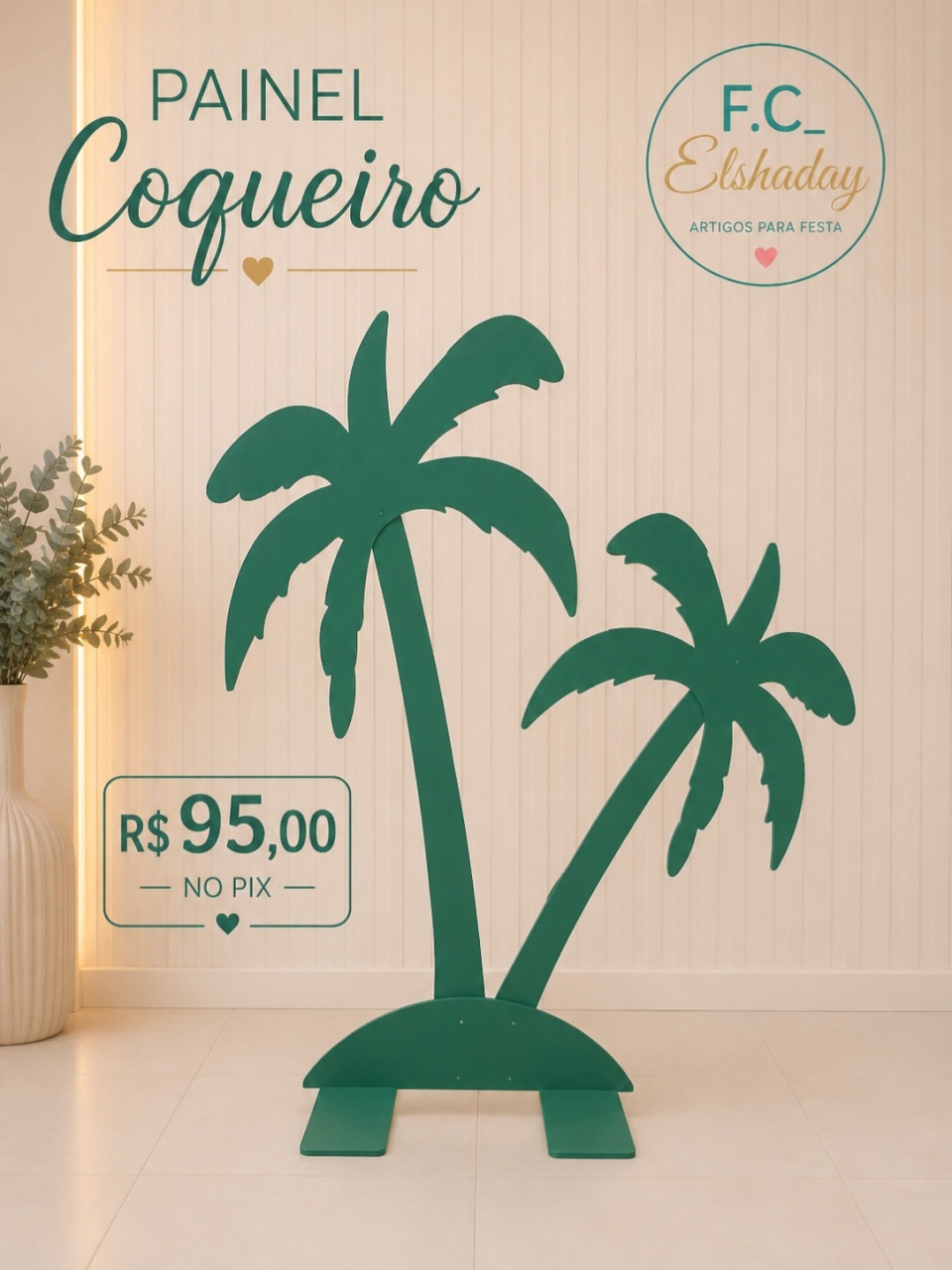 Painel Coqueiro Verde. - f.celshaday artigos para festa.