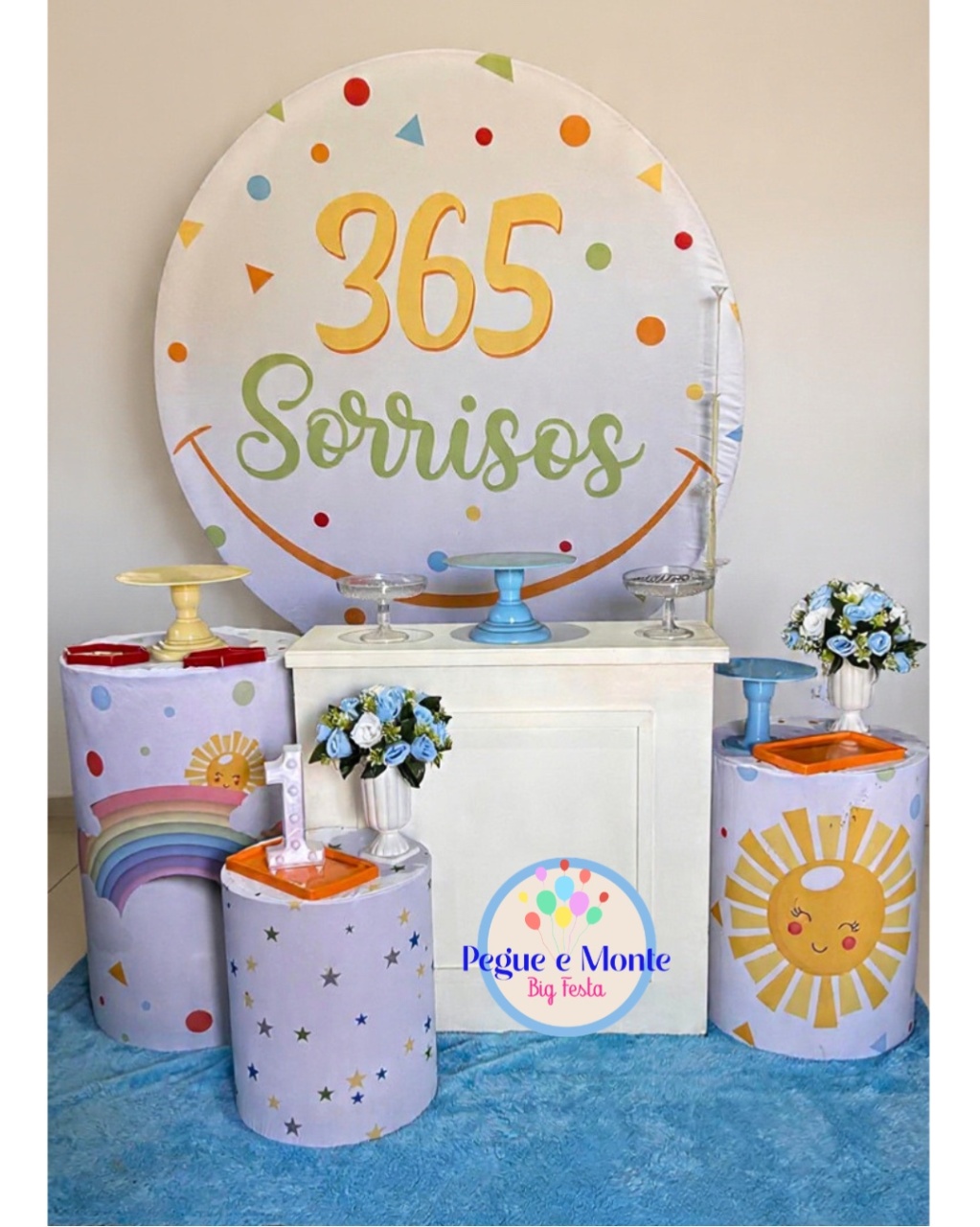 Kit Ouro 365 Sorrisos - - Pegue e Monte Big Festa