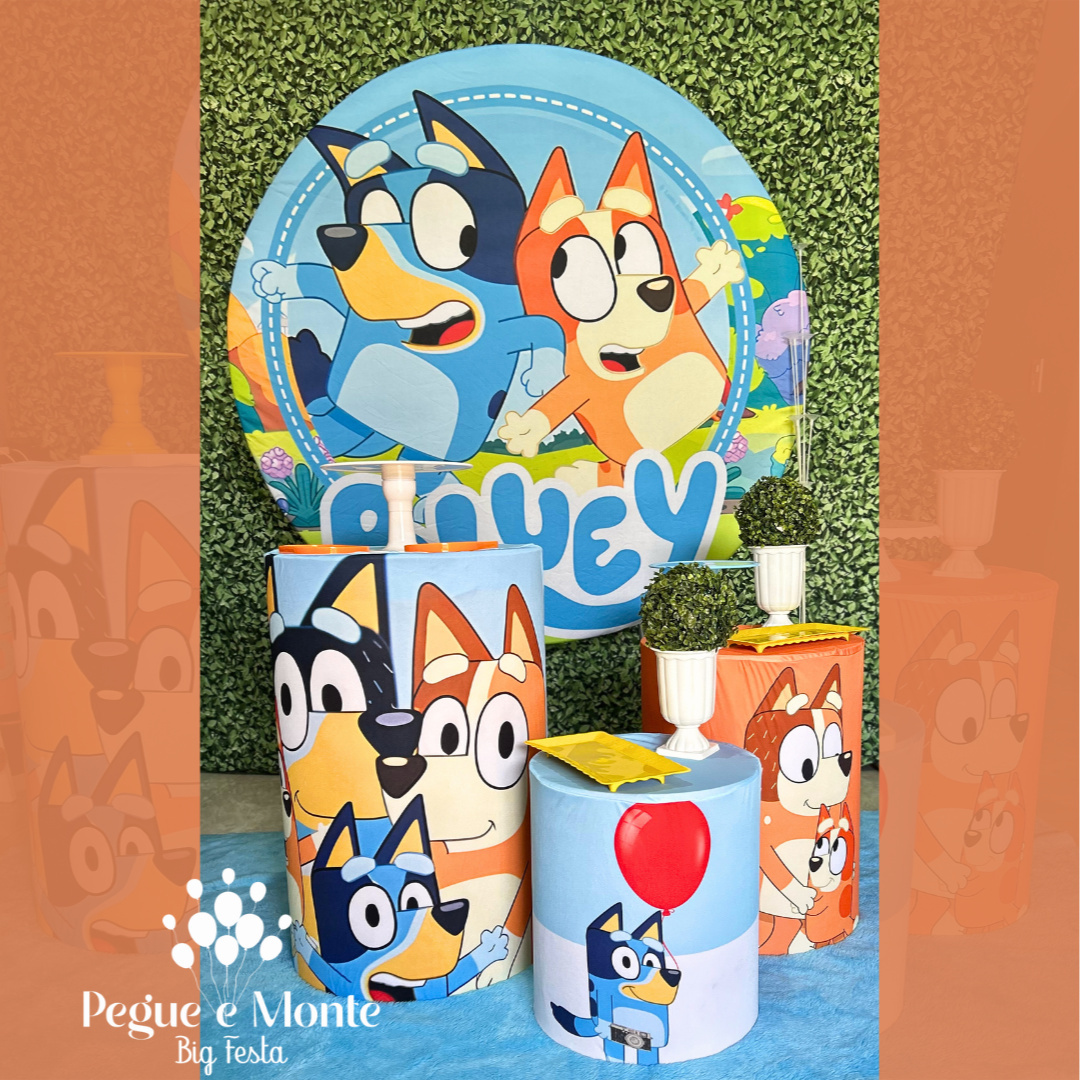 Kit Prata Bluey - Pegue e Monte Big Festa