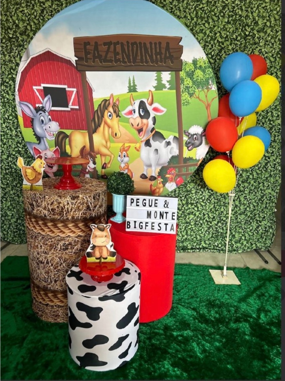 Kit Prata Tema Fazendinha  - Pegue e Monte Big Festa