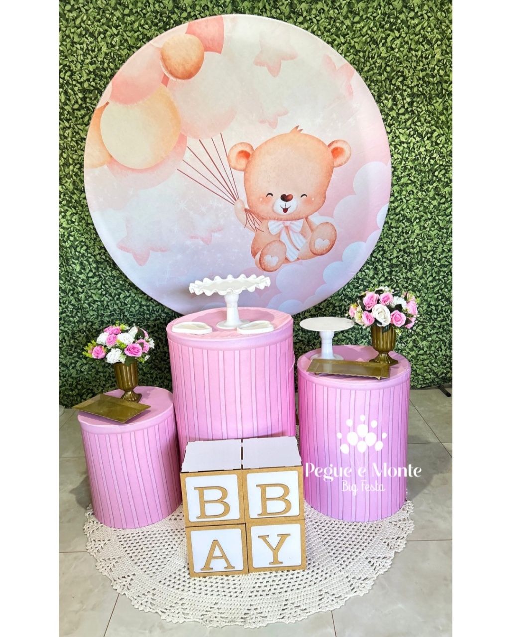 Kit Chá de Bebê Ursinha - Pegue e Monte Big Festa