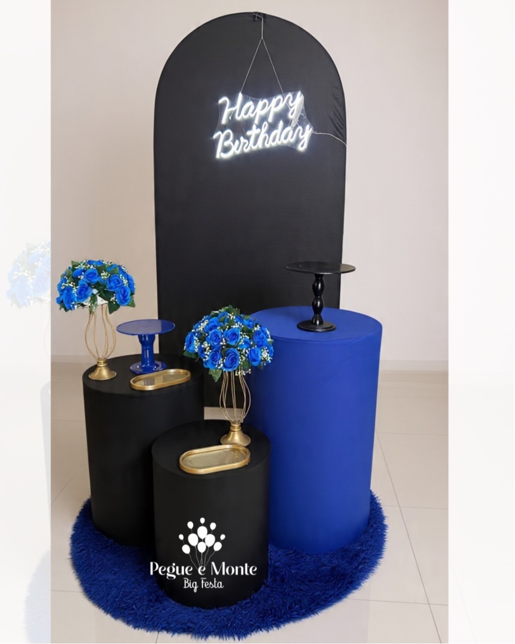 Kit Preto E Azul - Pegue e Monte Big Festa