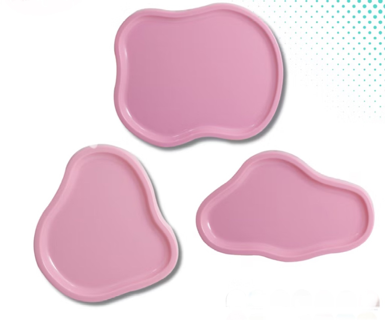 3 Bandejas Orgânicas Rosa Bebê  - Pegue e Monte Big Festa