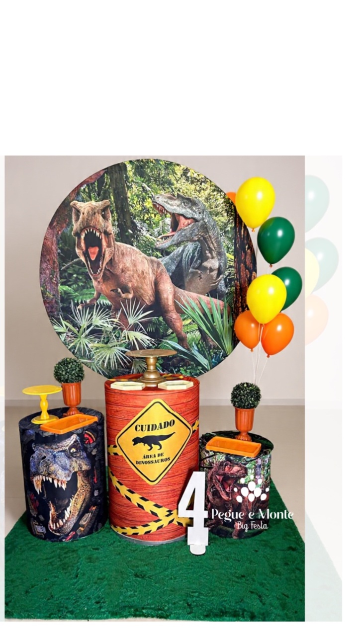 Kit Prata Dinossauro  - Pegue e Monte Big Festa
