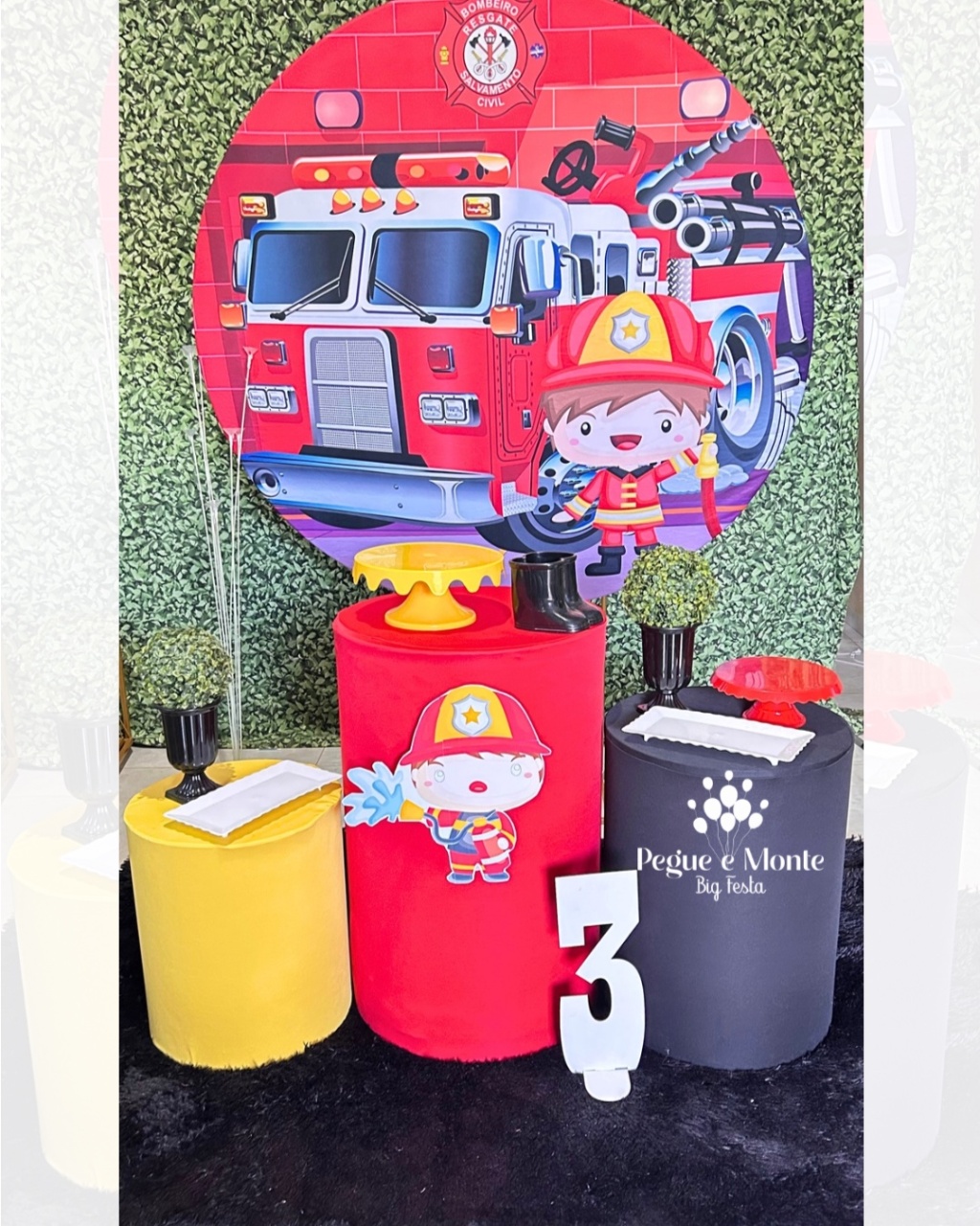 Kit Prata Bombeiros - Pegue e Monte Big Festa