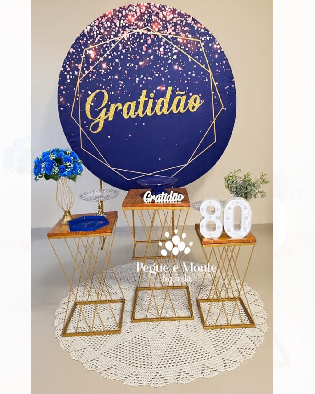 Kit Gratidão Dourado - Pegue e Monte Big Festa