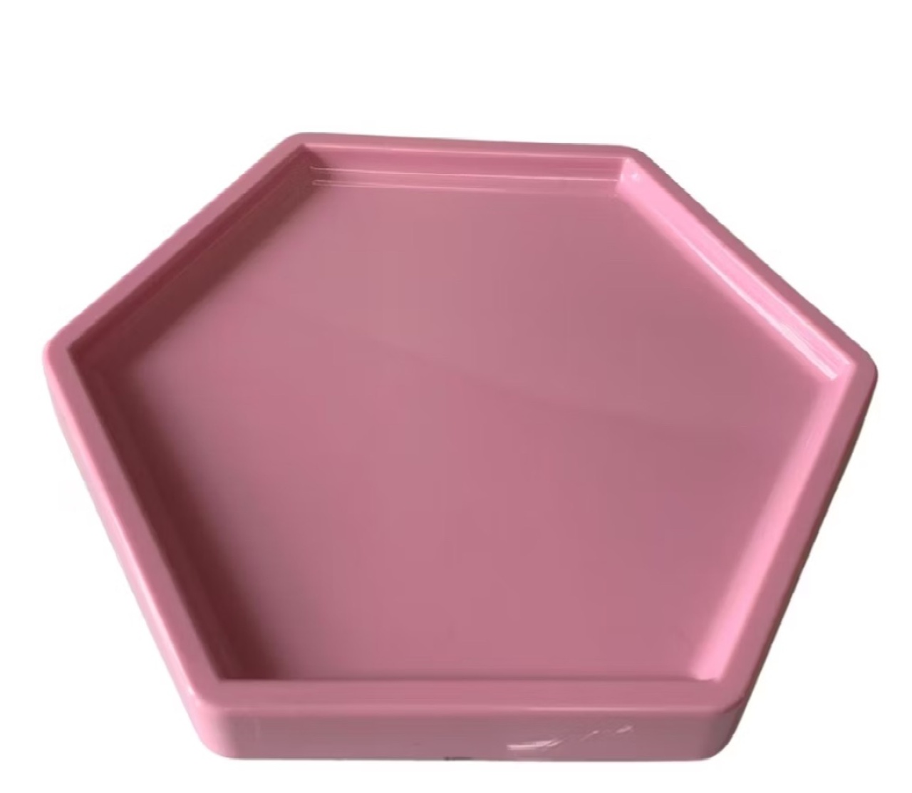 2 Bandeja Dubai Sextavada 16X18 Cm Rosa Candy - Pegue e Monte Big Festa