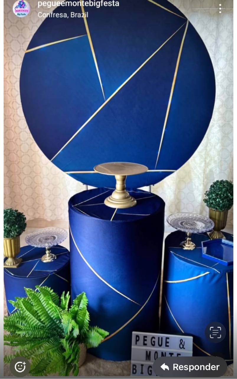 Kit  Azul E Dourado   - Pegue e Monte Big Festa