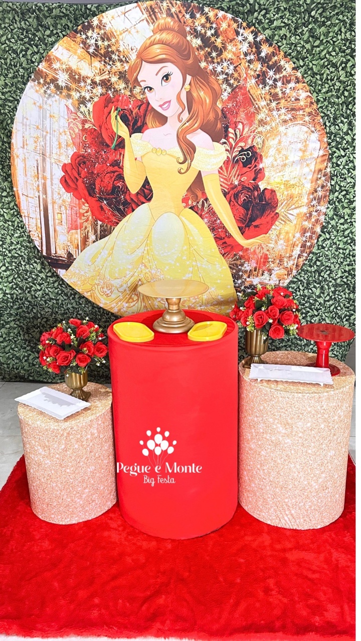 Kit Prata Princesa Bela  - Pegue e Monte Big Festa