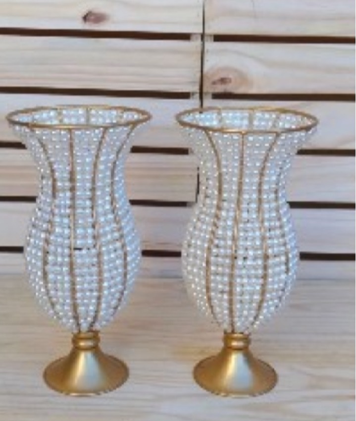 Vaso de Pedraria Dourado  - Pegue e Monte Big Festa