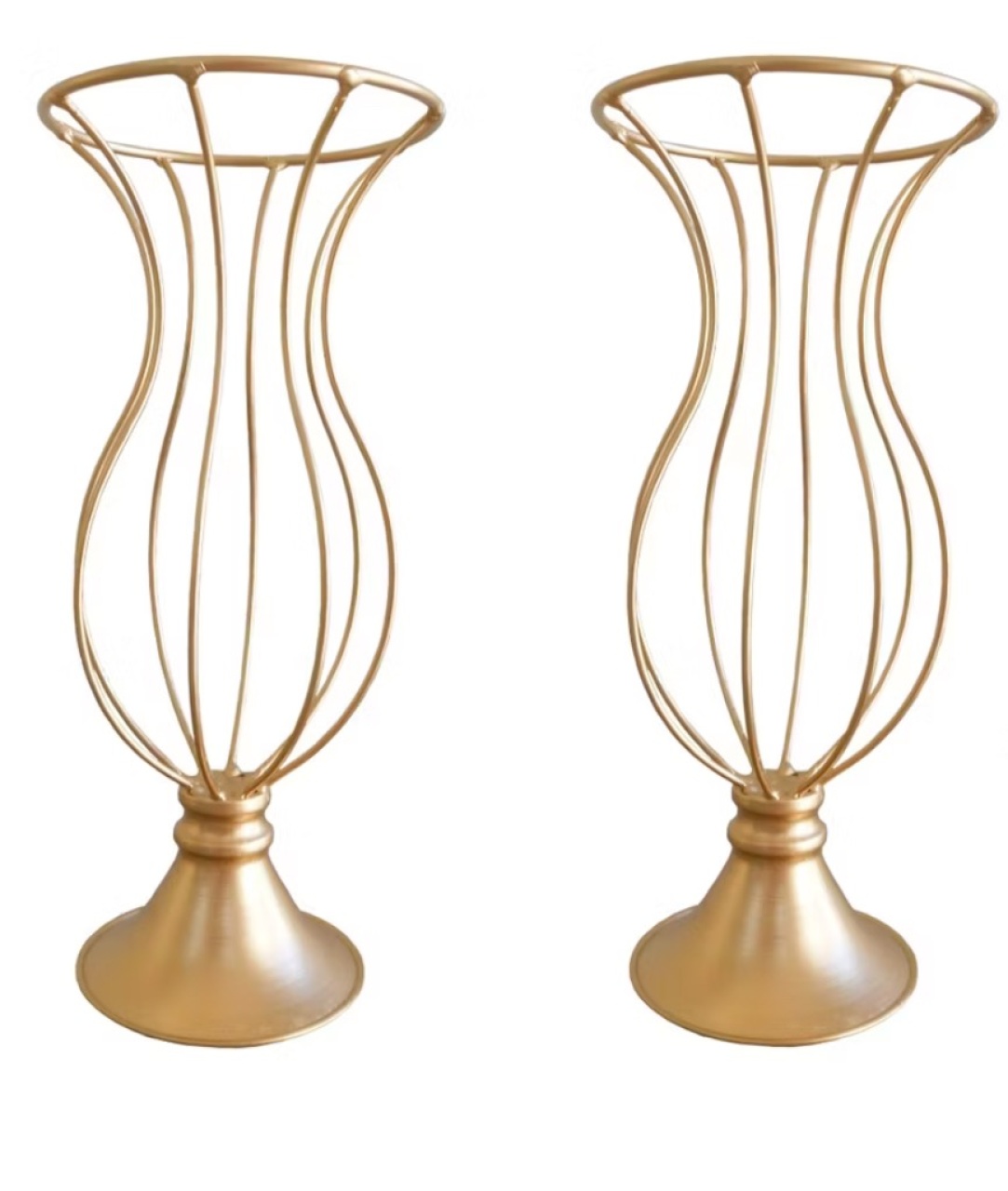 2 Vasos Armação Jarros Aramado  Dourado - Pegue e Monte Big Festa
