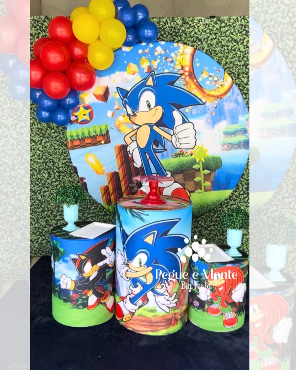 Tema Prata Sonic - Pegue e Monte Big Festa