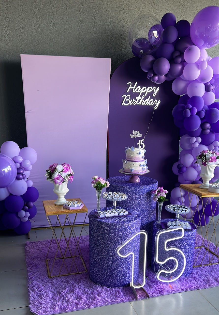 Kit Decoração Roxa - Pegue e Monte Big Festa