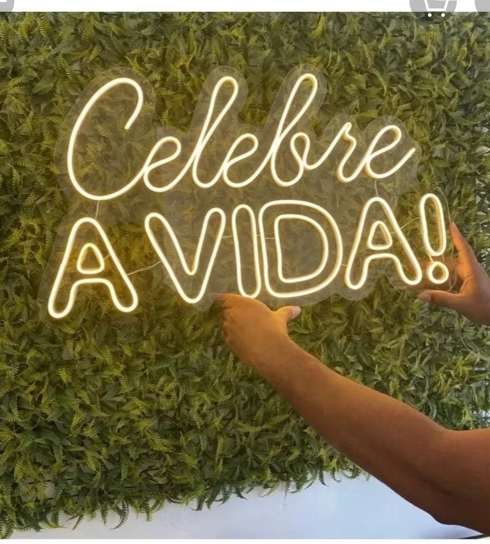 Letreiro Led Celebre A Vida - Pegue e Monte Big Festa
