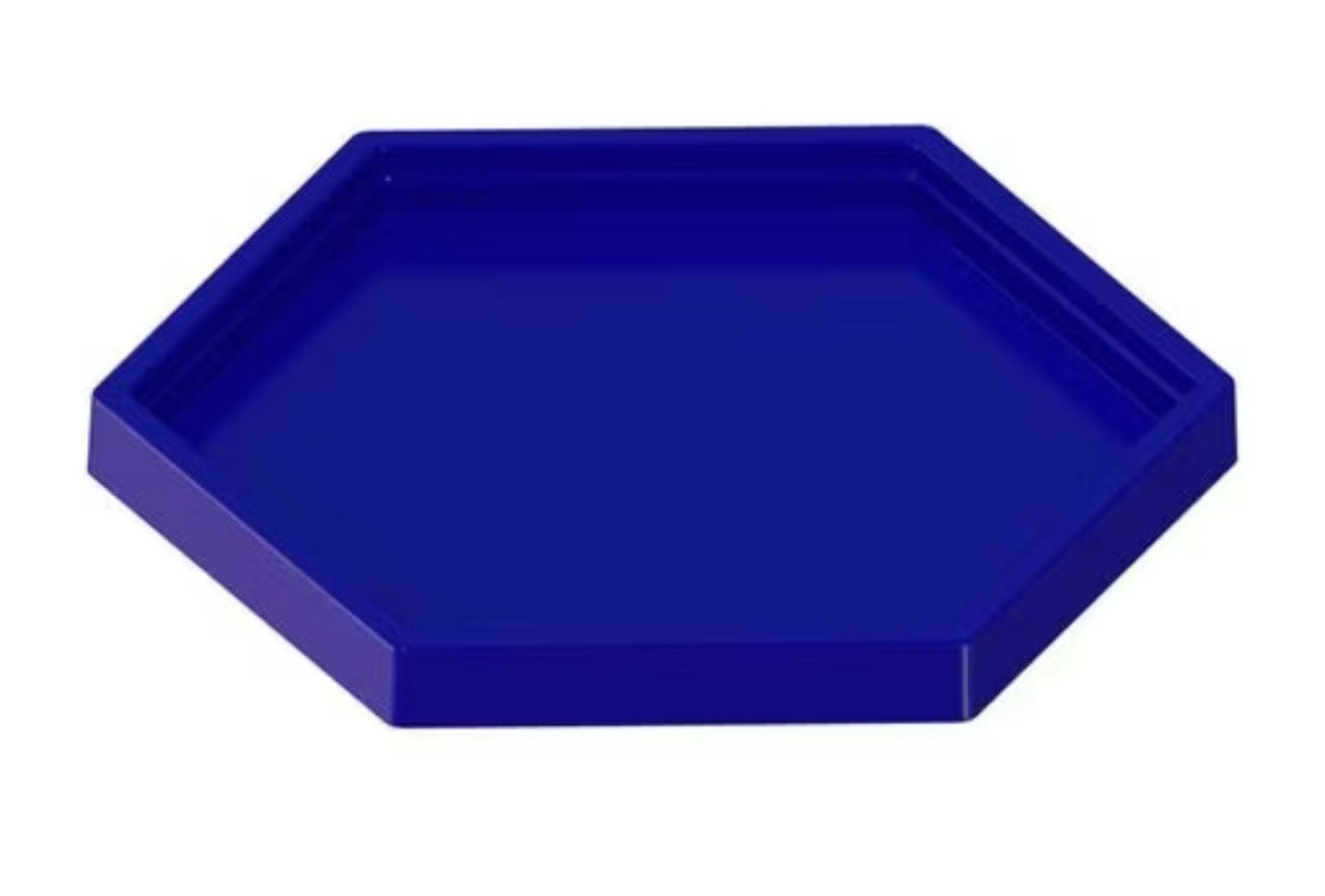 Bandeja Decorativa Sextavada 22X22 Azul Royal - Pegue e Monte Big Festa
