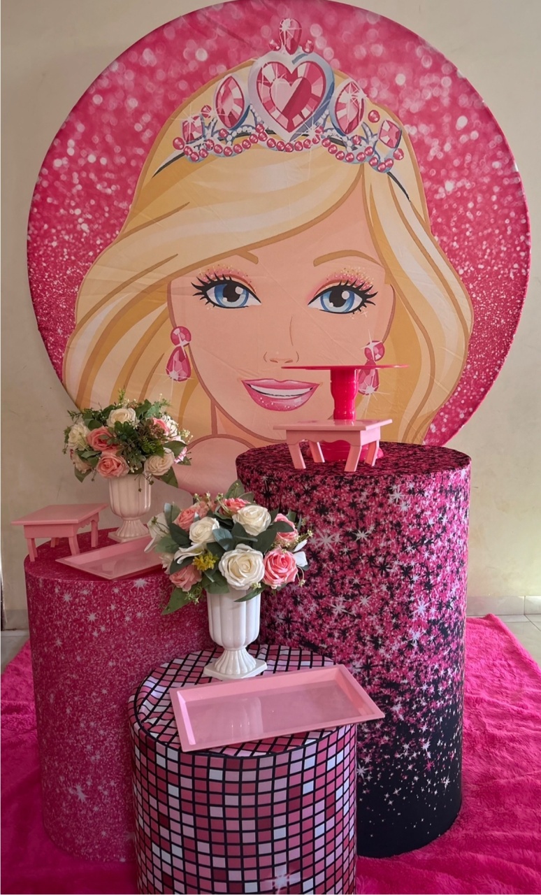 Kit Prata Barbie   - Pegue e Monte Big Festa