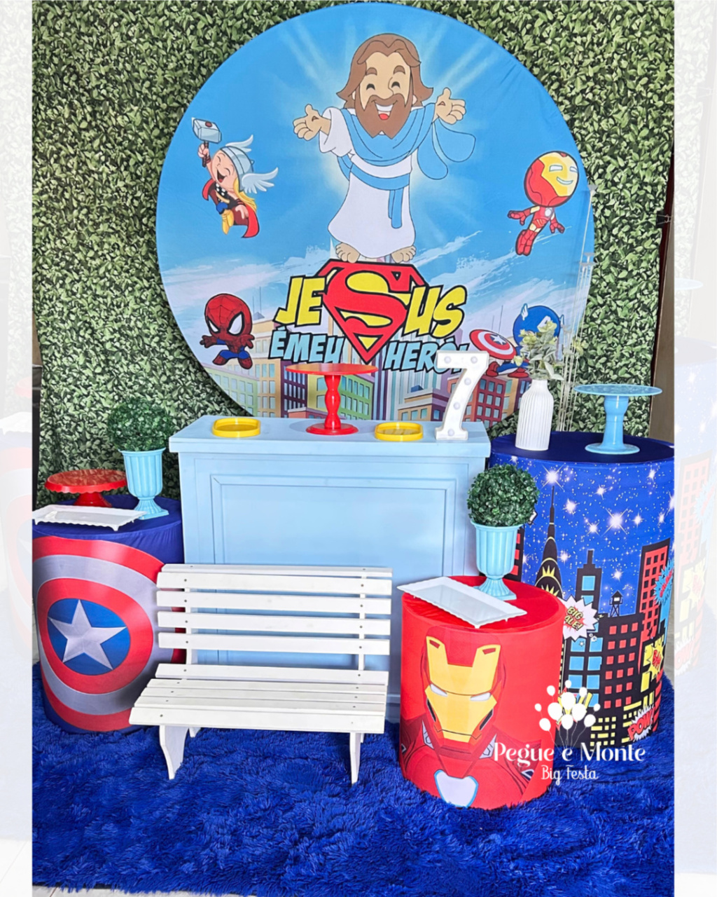 Kit Ouro Jesus Meu Super Herói - Pegue e Monte Big Festa