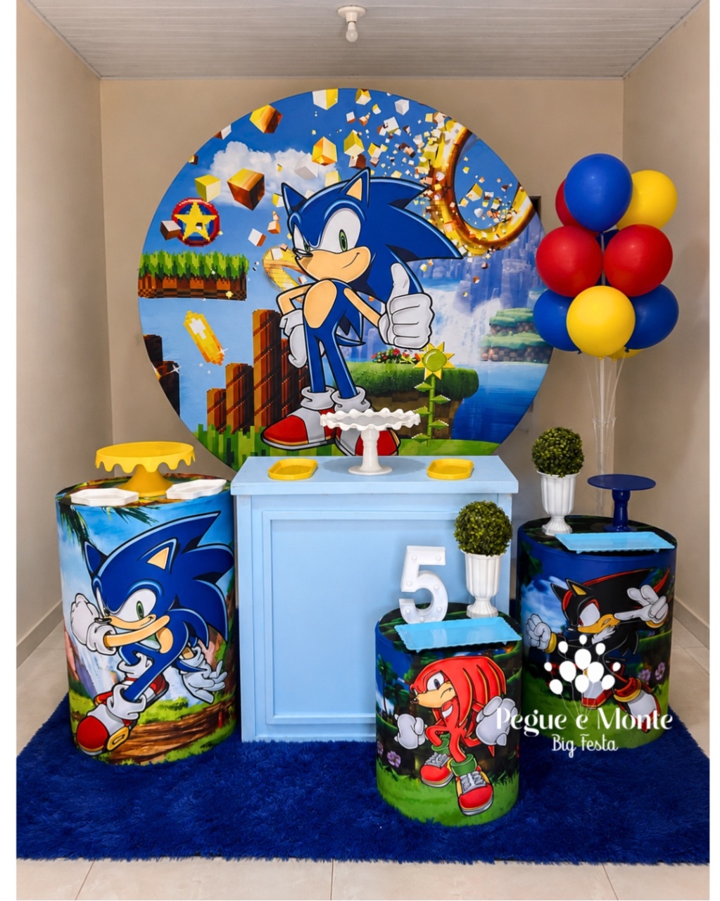 Kit Ouro Sonic 1 - Pegue e Monte Big Festa