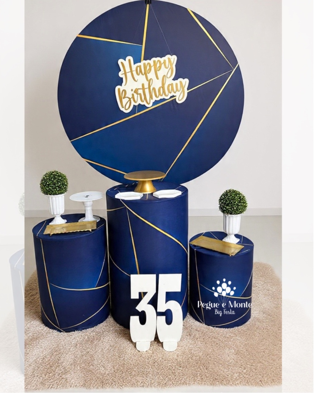 Kit Azul E Dourado 1 - Pegue e Monte Big Festa