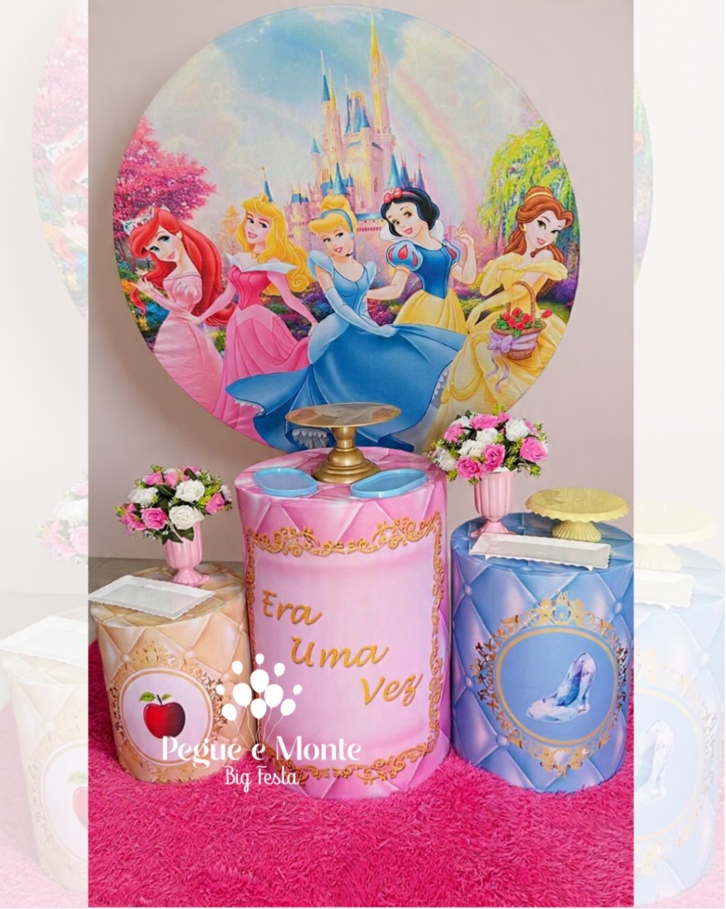 Kit Prata Tema Princesas 1 - Pegue e Monte Big Festa