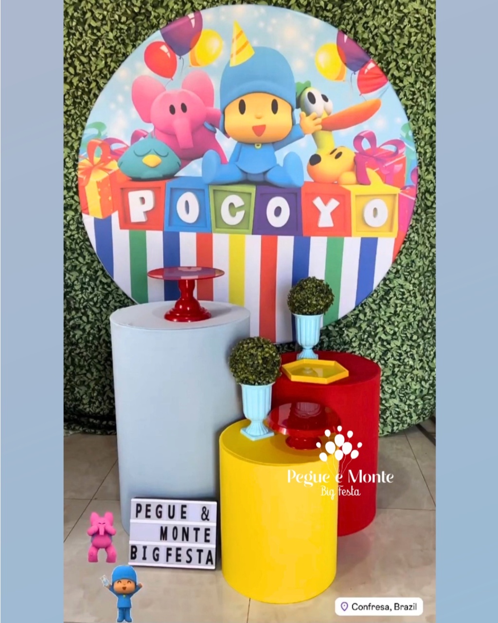 Kit Bronze Poderoso Pocoyo - Pegue e Monte Big Festa