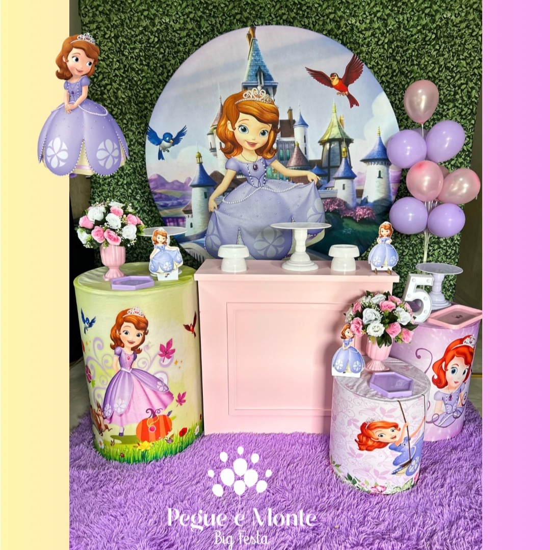 Kit Ouro Princesa Sofia - Pegue e Monte Big Festa