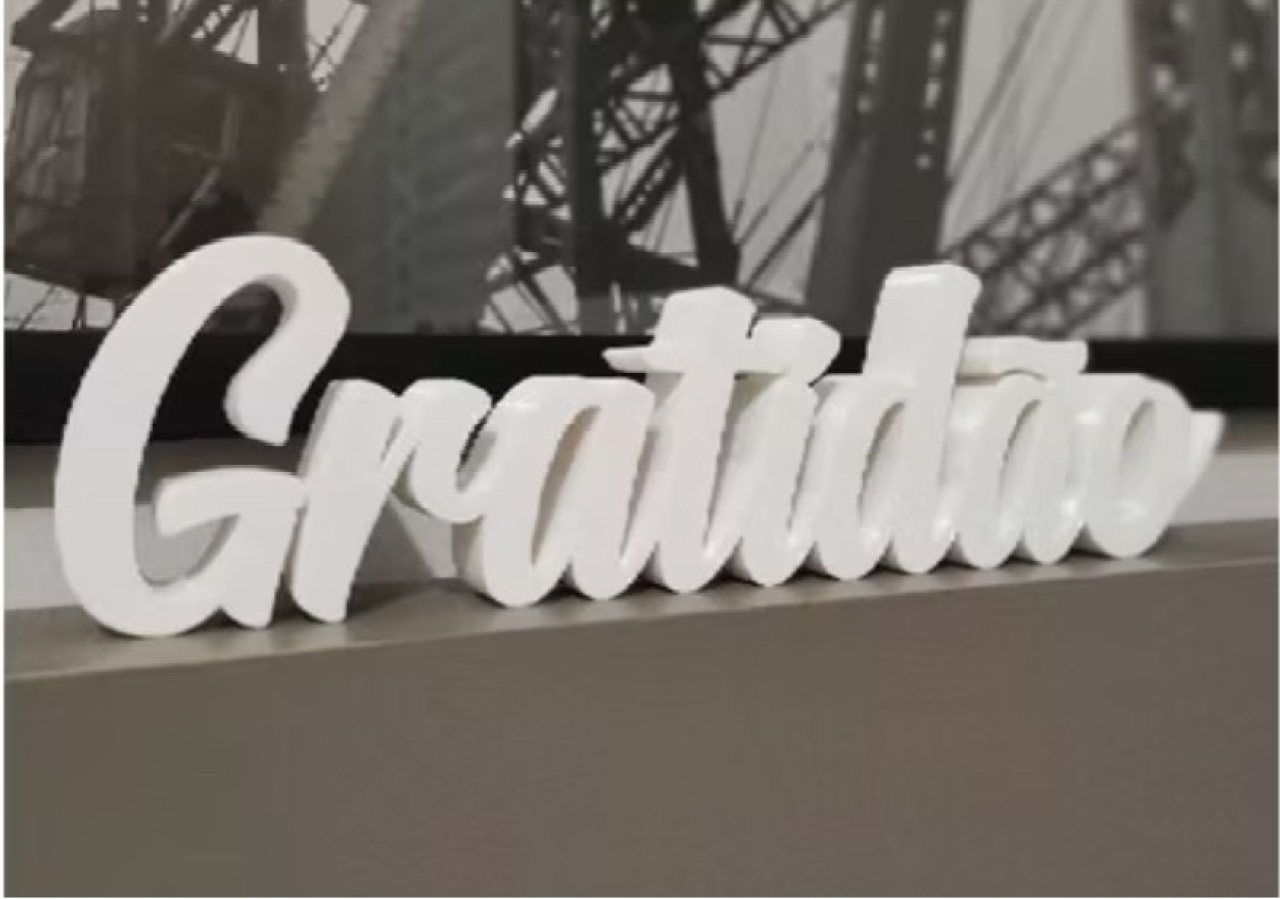 Letreiro Decorativo 3D Gratidão Branca  - Pegue e Monte Big Festa